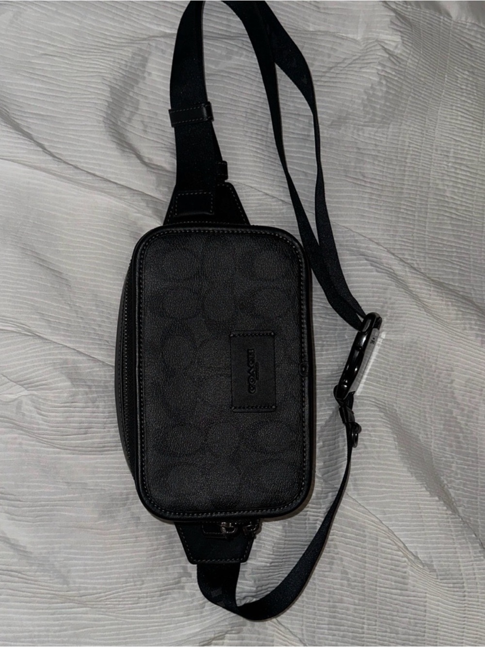 Coach Black Signature Men's Sling Belt Bag